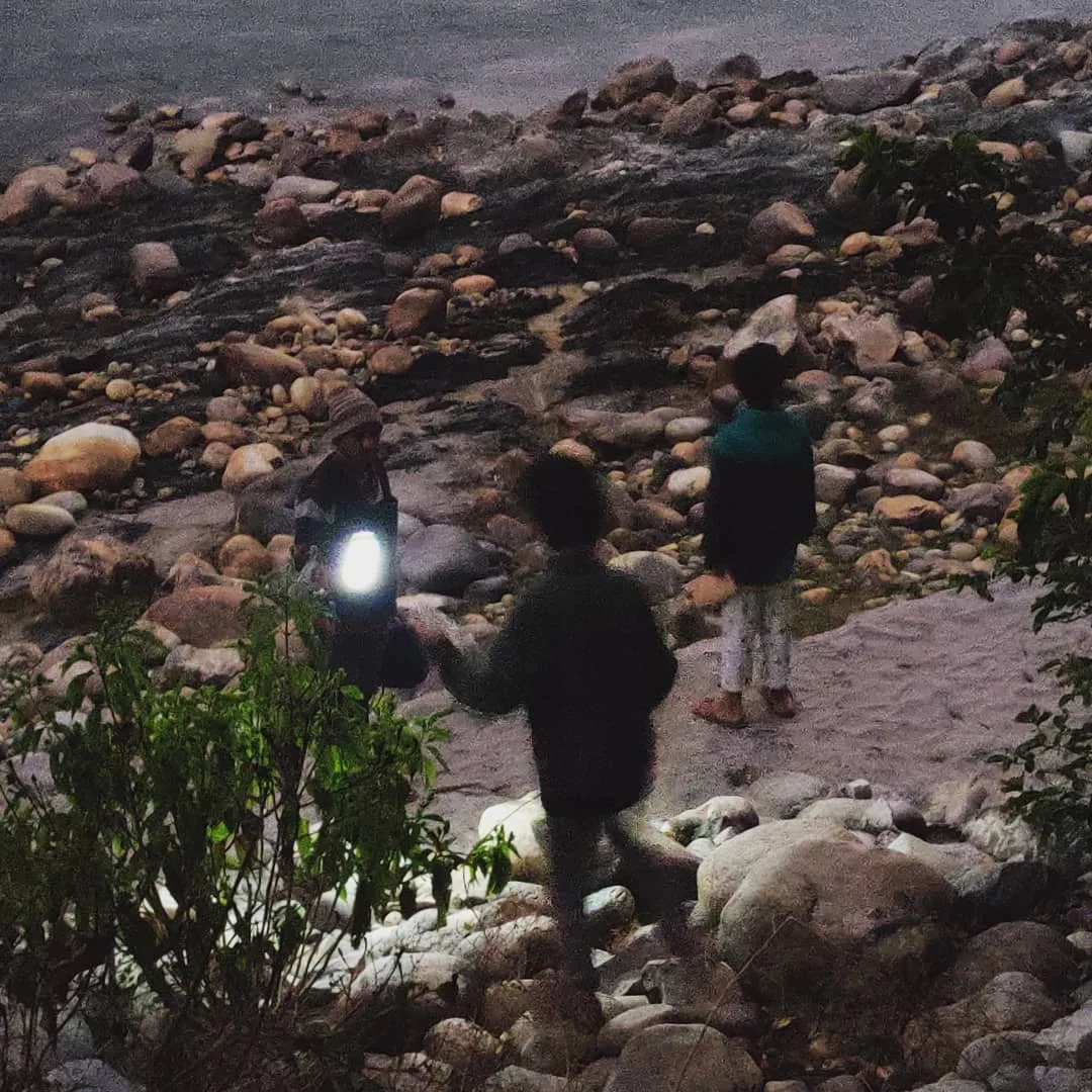 And then we walked in the dark to the river to wash our faces
