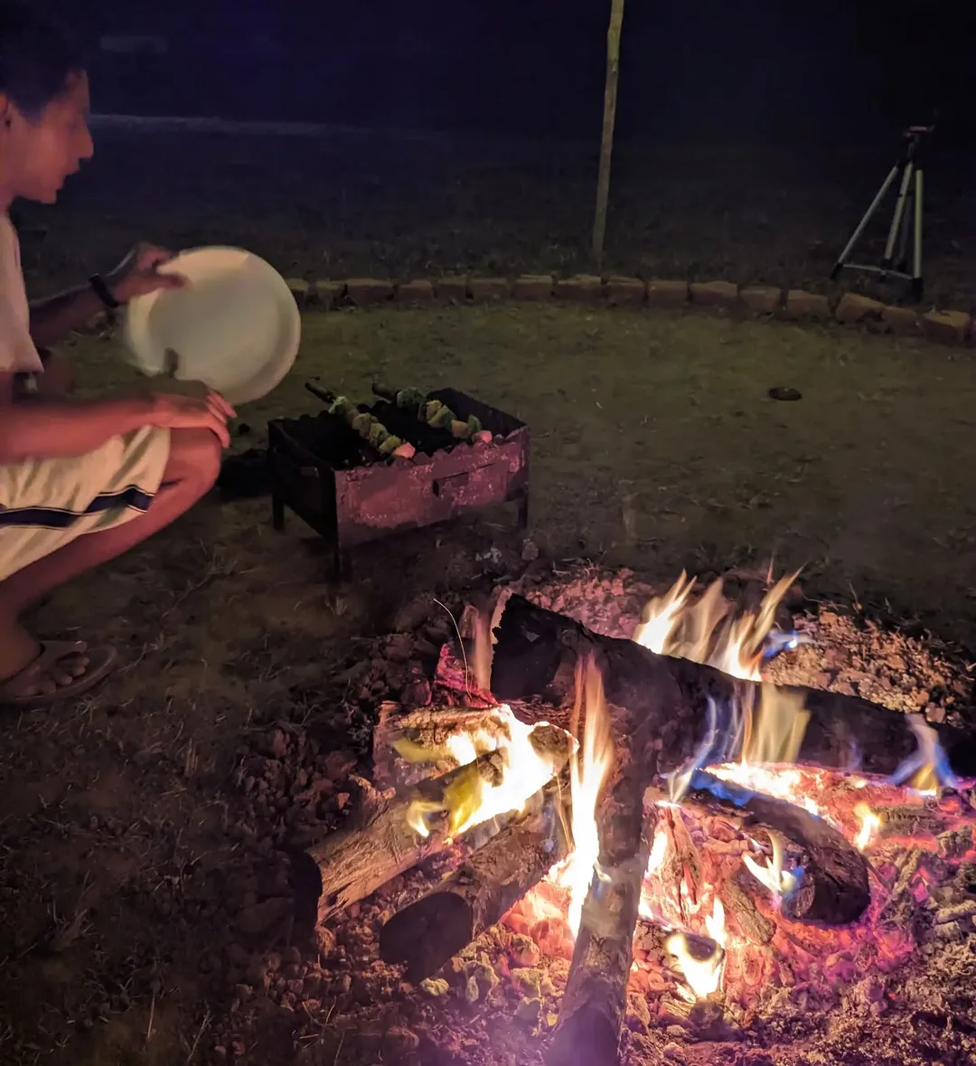 Barbequeing seems like such an inordinate amount of effort. And yet being out in the hills, under the open sky, with a chill in the air, it's all so therapeutic.