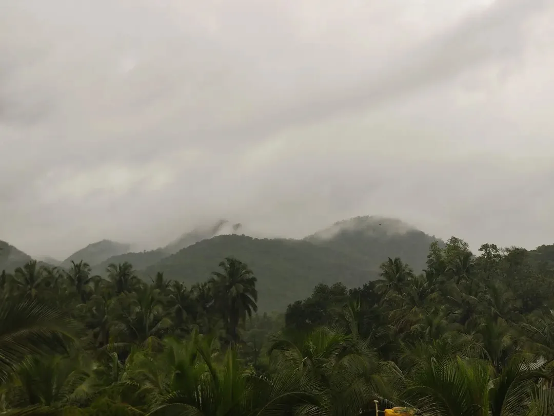 From here, we will drive into those cloudy hills, on the border of Goa and KA