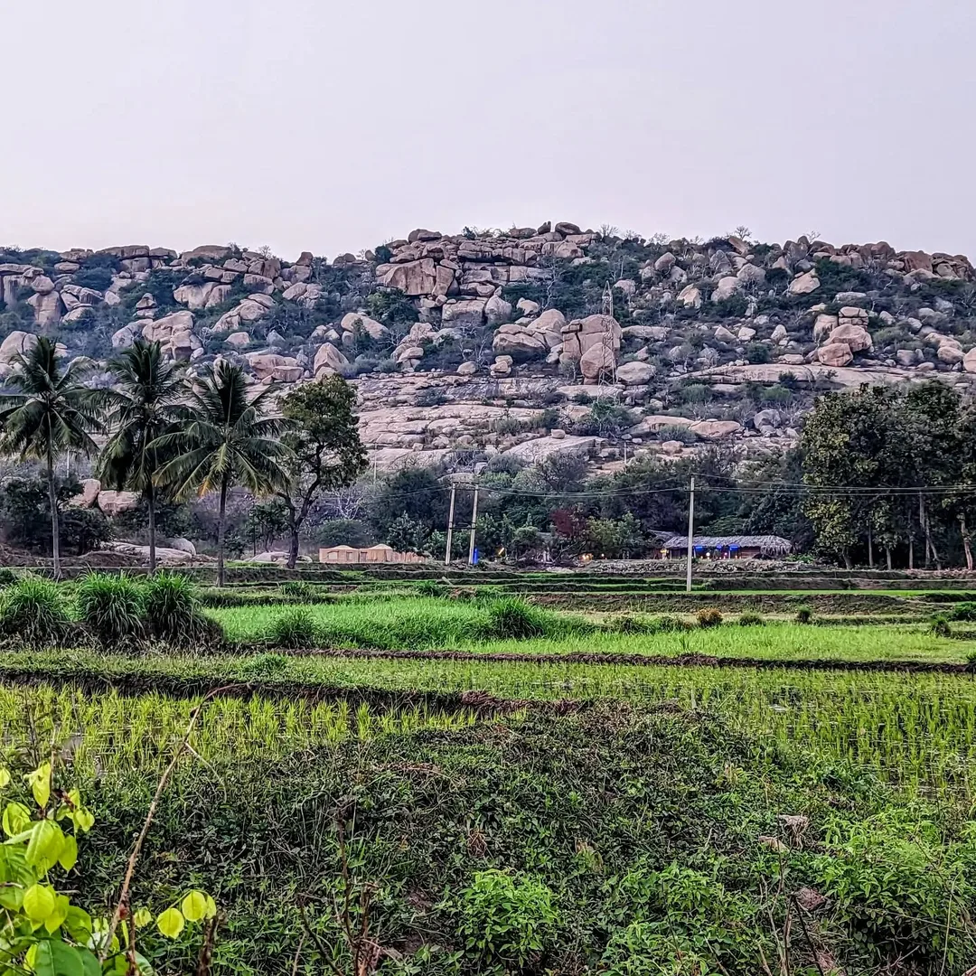 Far away view of our #campsite in #Hampi