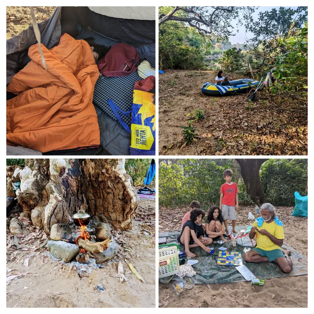 M2 slept in late. M1 sat in a boat and looked fashionable while studying. Sephi cooked. The kids played games. I chased birds.

Everyone did their thing on a beautiful Sunday morni