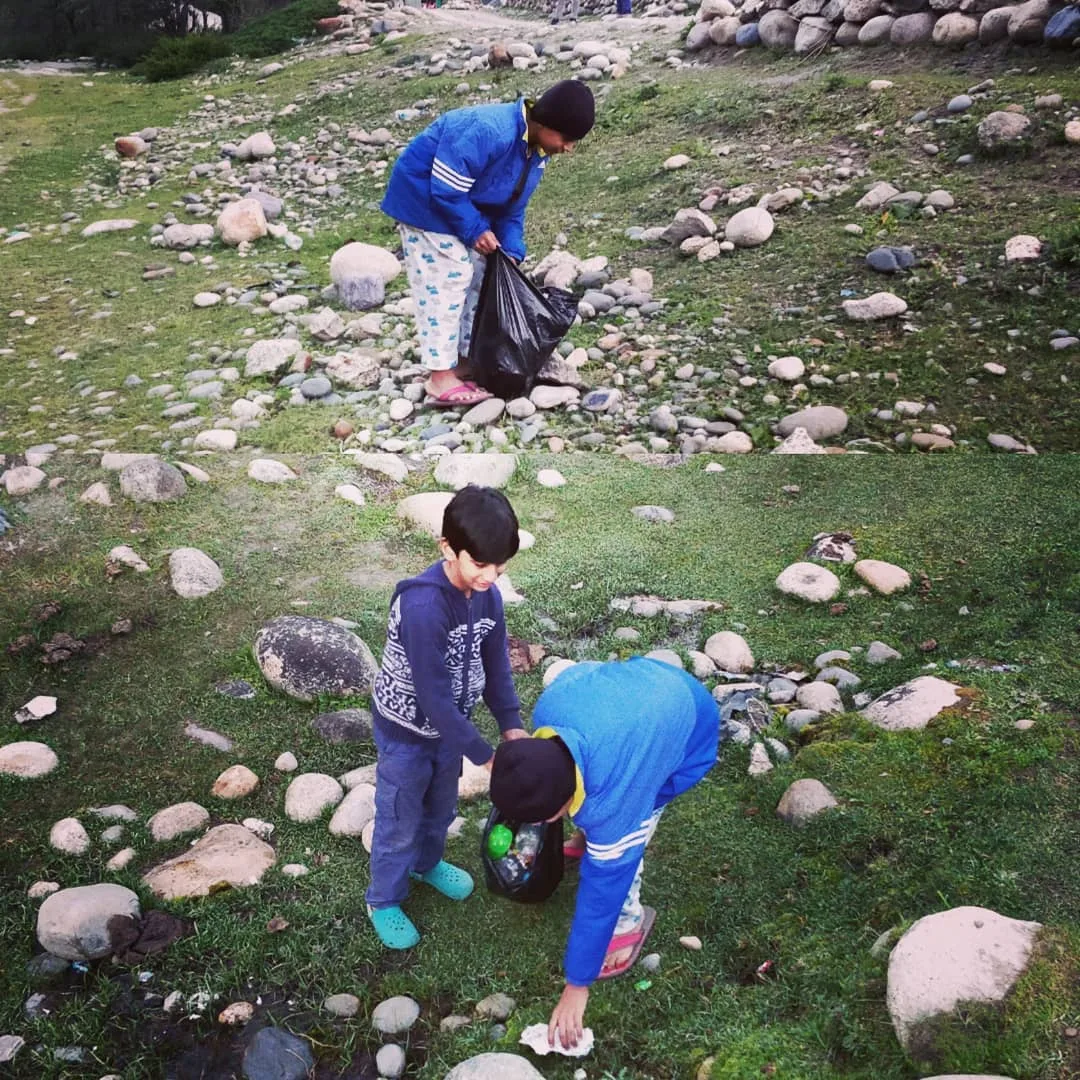 The kids decided to do a bit of cleanup around the #campsite. They'd already cleaned the spot where we pitched #tent.

There was endless commentary about the kinds of garbage peopl