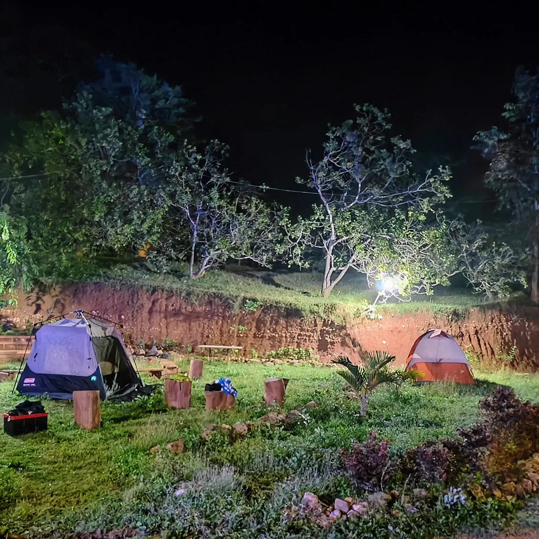 We are off #camping in #Dandeli. This is how the #campsite looked last night. We are out for a few days, so give us a holler if you'd like to join us.
