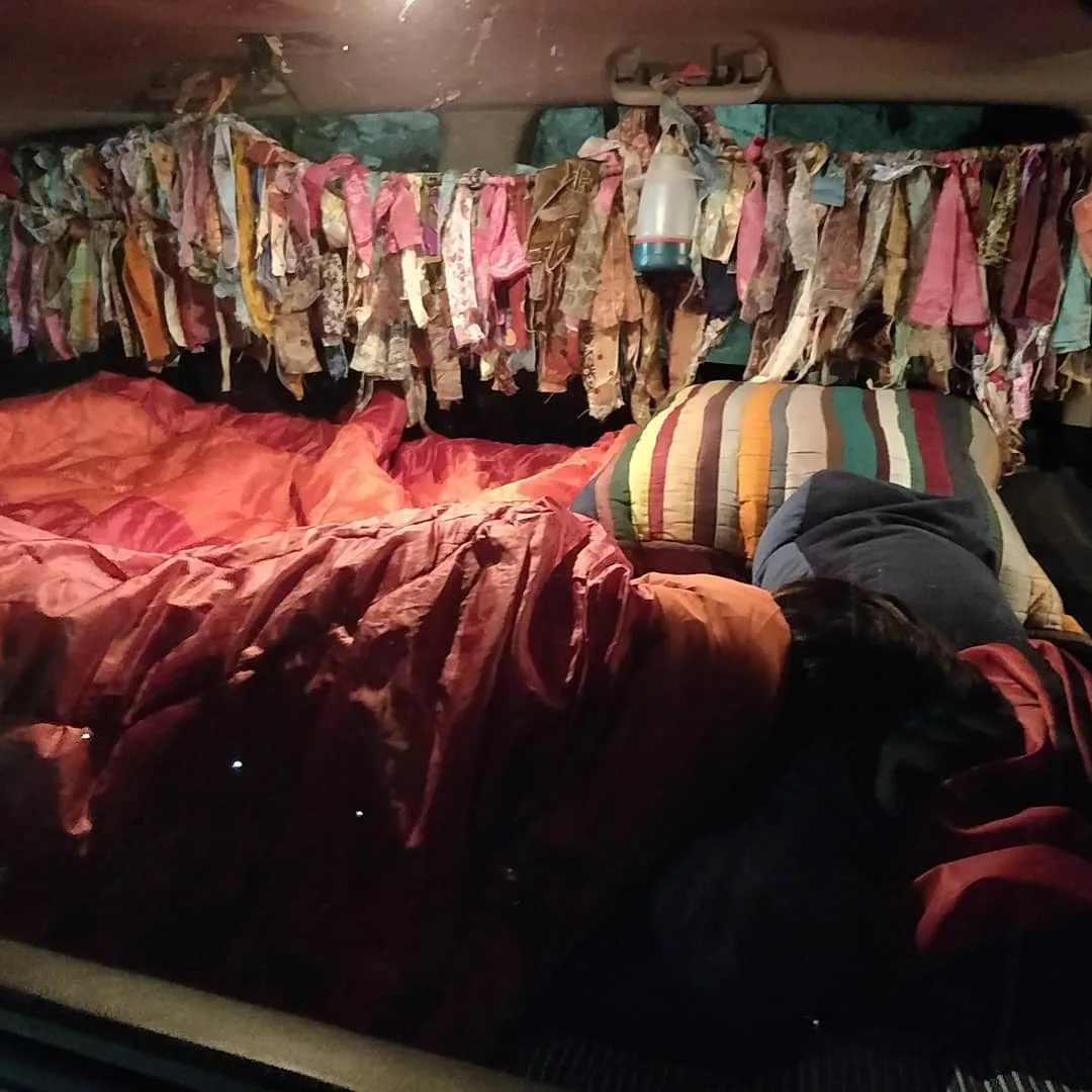 Here is how our living quarters look tonight. We got late in settling in, so we haven't set up our tent or done any cooking. We did cover a lot more distance than I expected.

The 