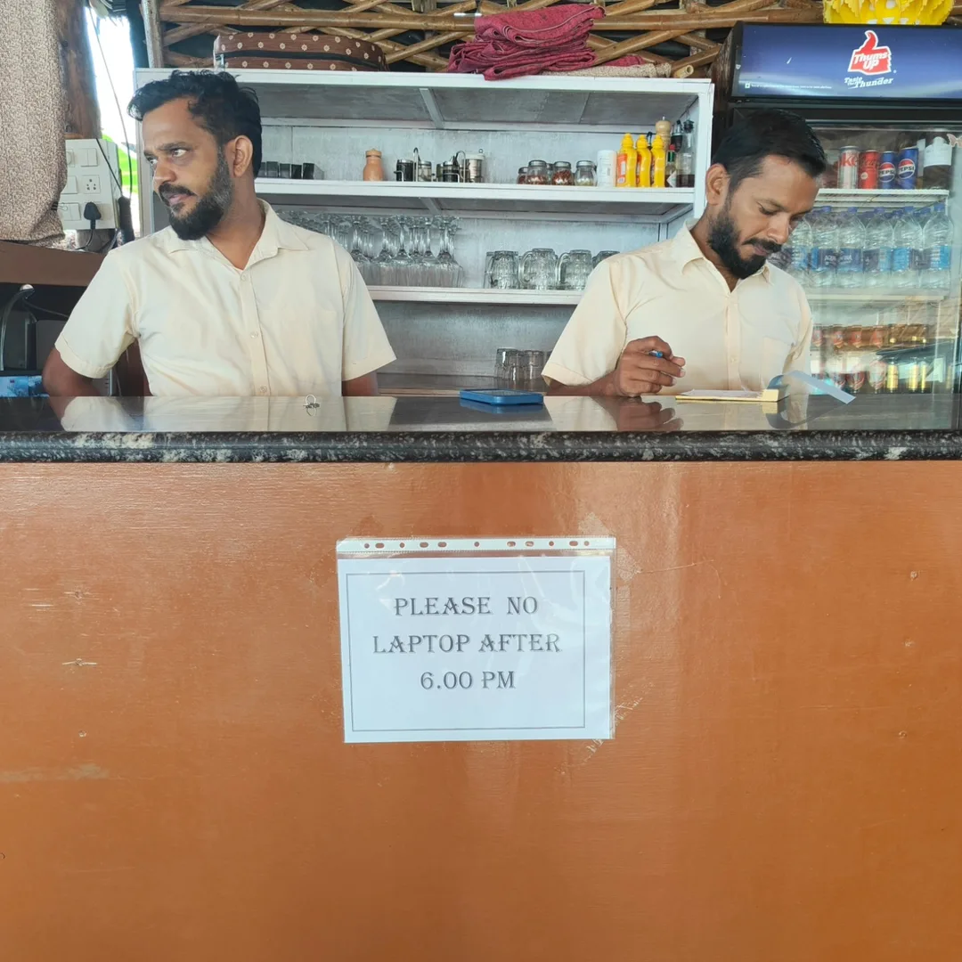 Meanwhile in Goa - Please no laptop after 6:00pm. Live your fucking life, people.