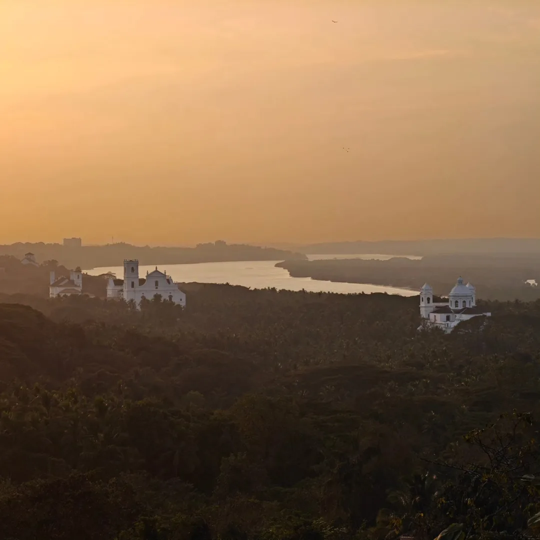 The Basilica of Bom Jesus and other gems of Goa Velha, the dancers, and the setting sun.
