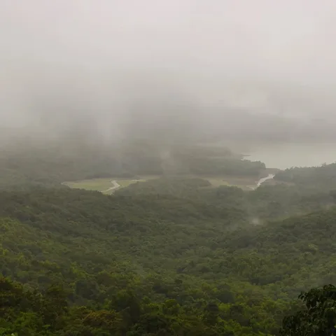 The view of the Anjunem Lake from up above