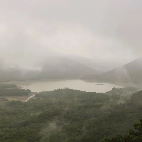 The view of the Anjunem Lake from up above