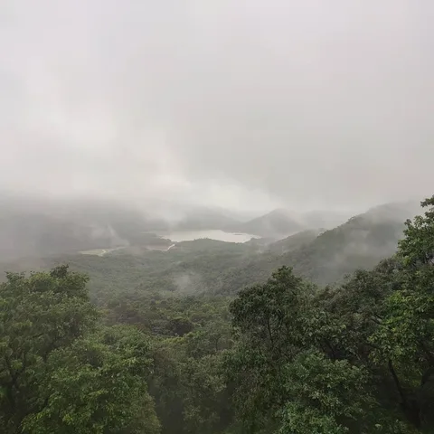 The view of the Anjunem Lake from up above