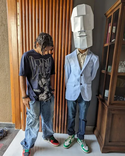 Then boys are ready for #Halloween at school. Guess who they are dressed as.