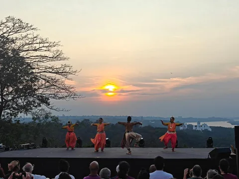An Odissi recital, against the setting sun, at inarguably the best sunset spot in Goa Velha.