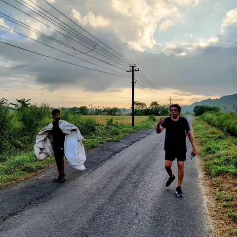 Went for a morning walk after many weeks. The sky was rather dramatic. And I met this interesting guy, Subodh Kerkar, wh