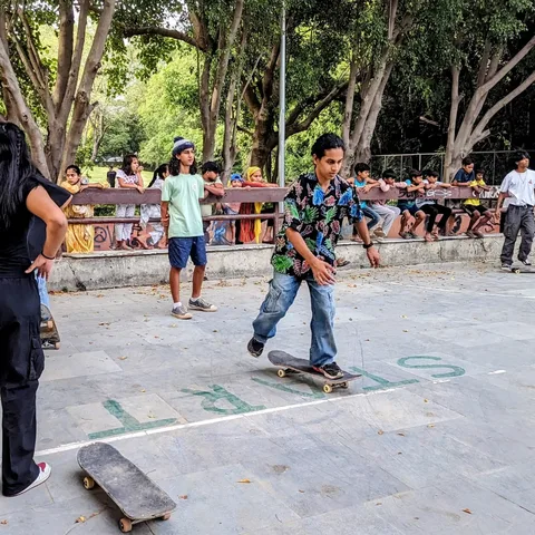 We got to meet up with the skater girl. And watch her in action! And participate. Woo hoo.